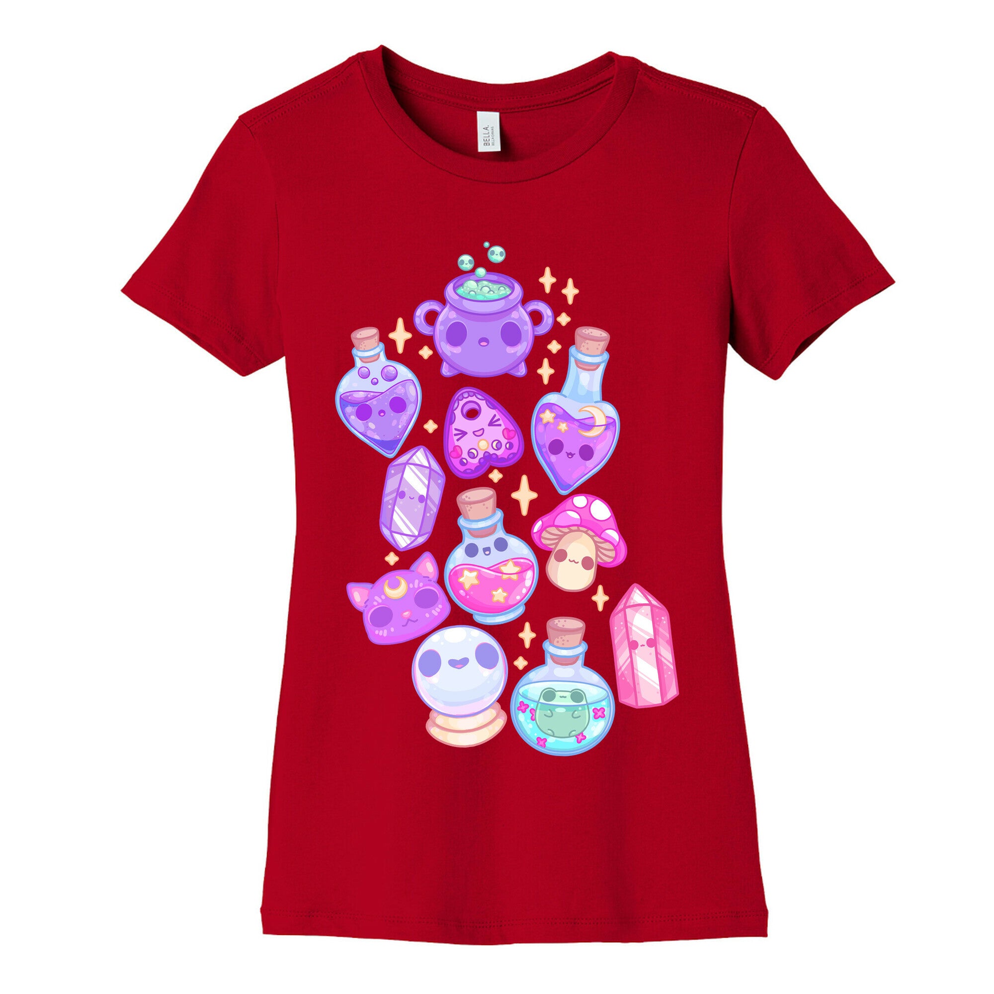 Kawaii Witchy Pattern Women's Cotton Tee