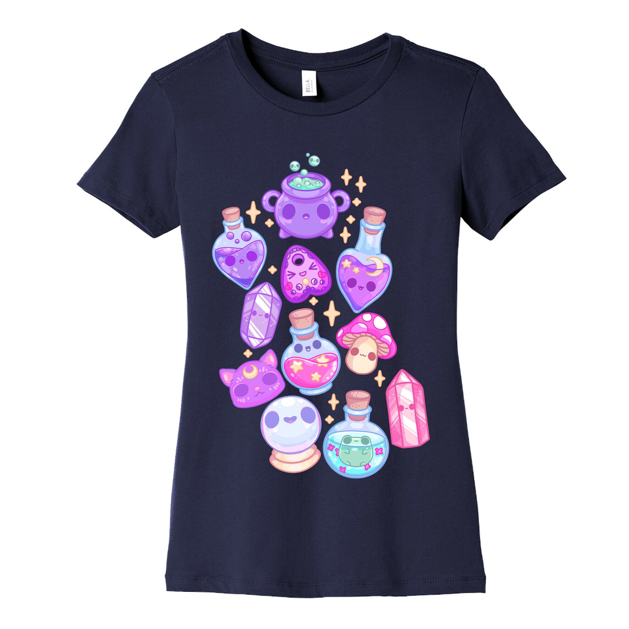 Kawaii Witchy Pattern Women's Cotton Tee