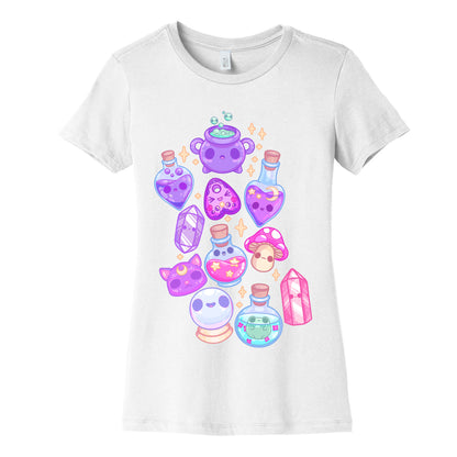 Kawaii Witchy Pattern Women's Cotton Tee