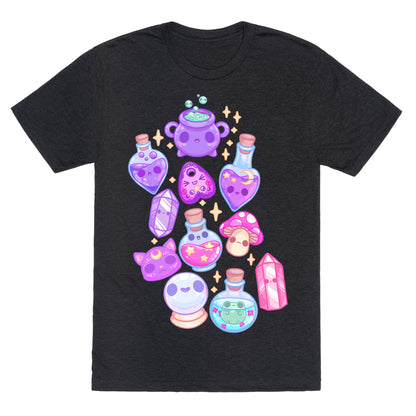 Kawaii Witchy Pattern Unisex Triblend Tee