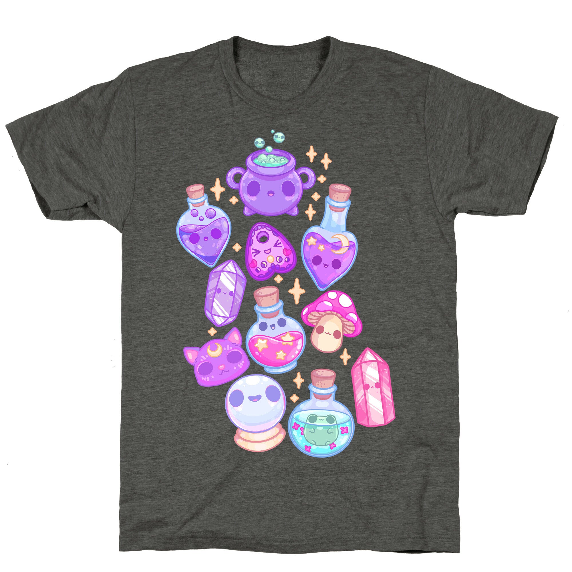 Kawaii Witchy Pattern Unisex Triblend Tee