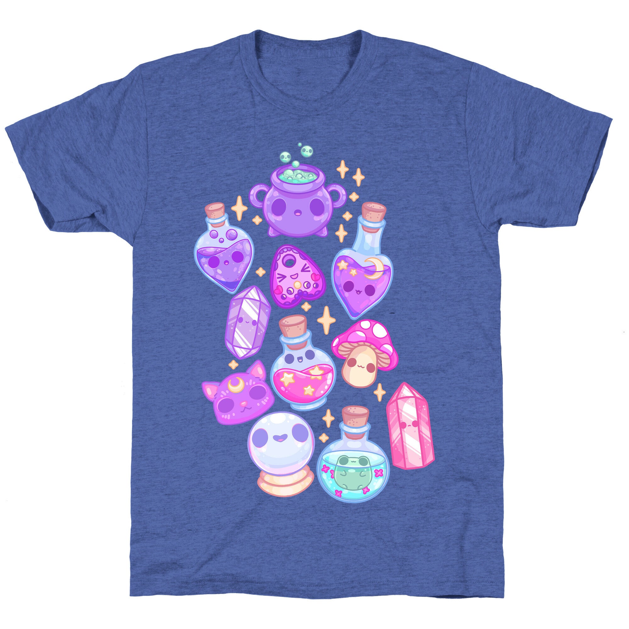 Kawaii Witchy Pattern Unisex Triblend Tee