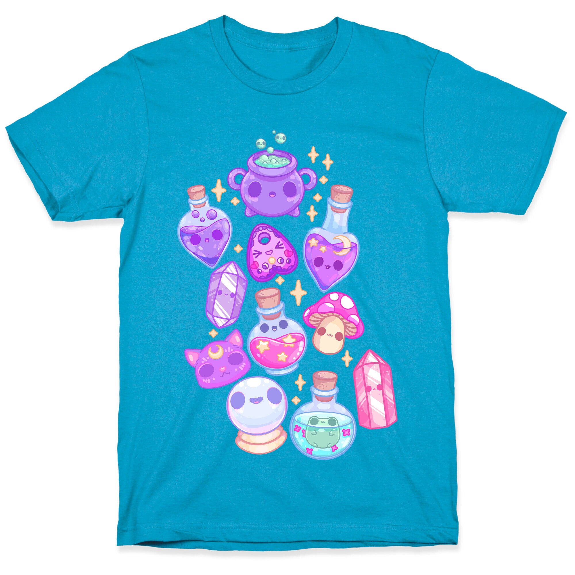 Kawaii Witchy Pattern Unisex Triblend Tee