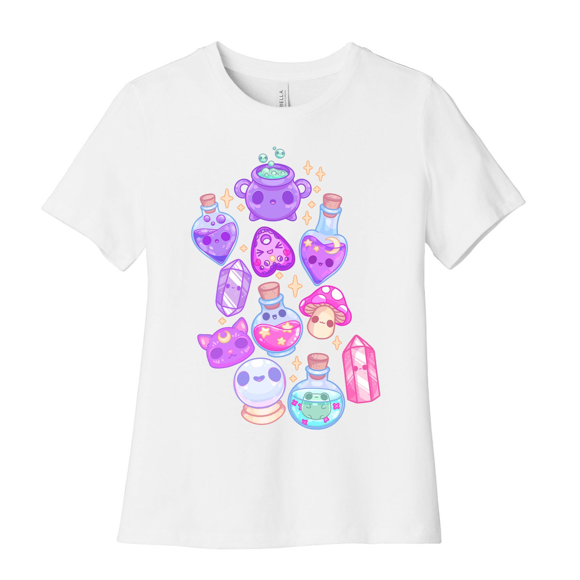 Kawaii Witchy Pattern Women's Cotton Tee