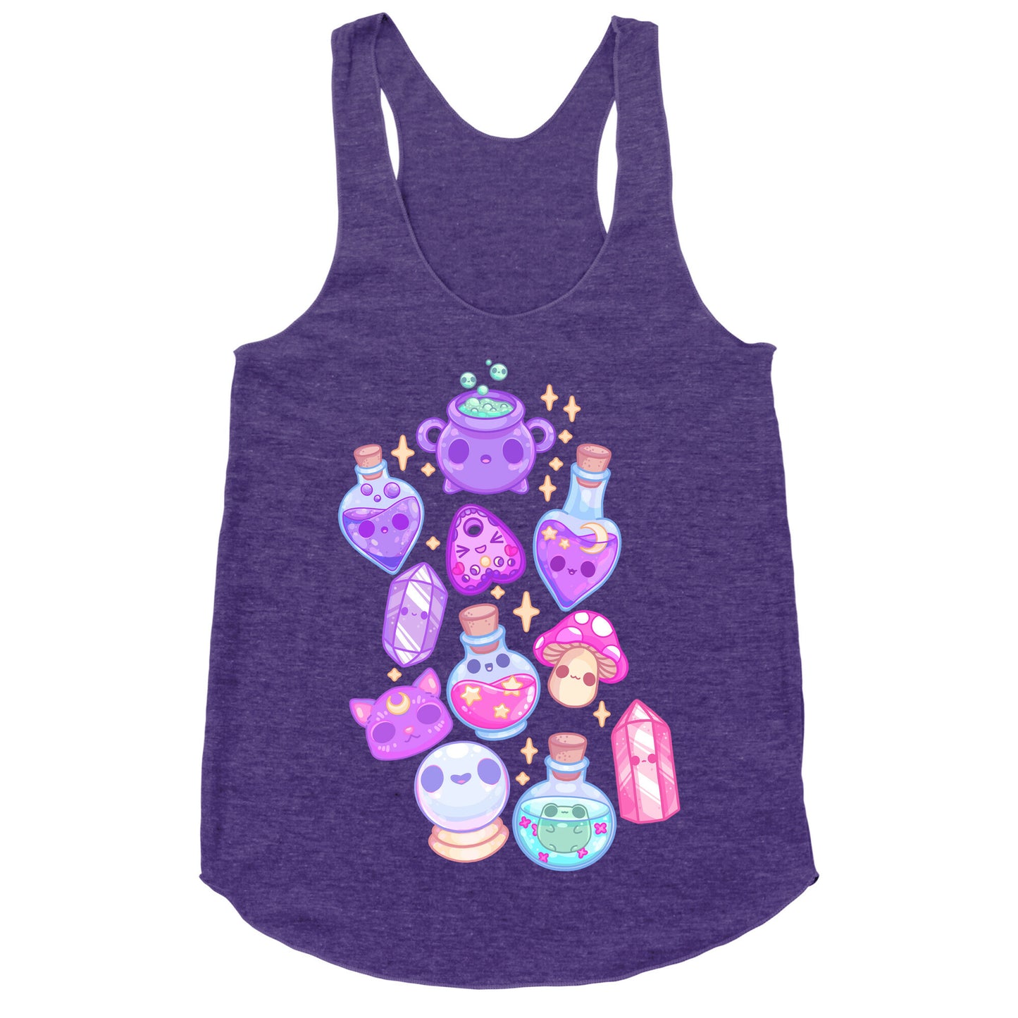 Kawaii Witchy Pattern Racerback Tank