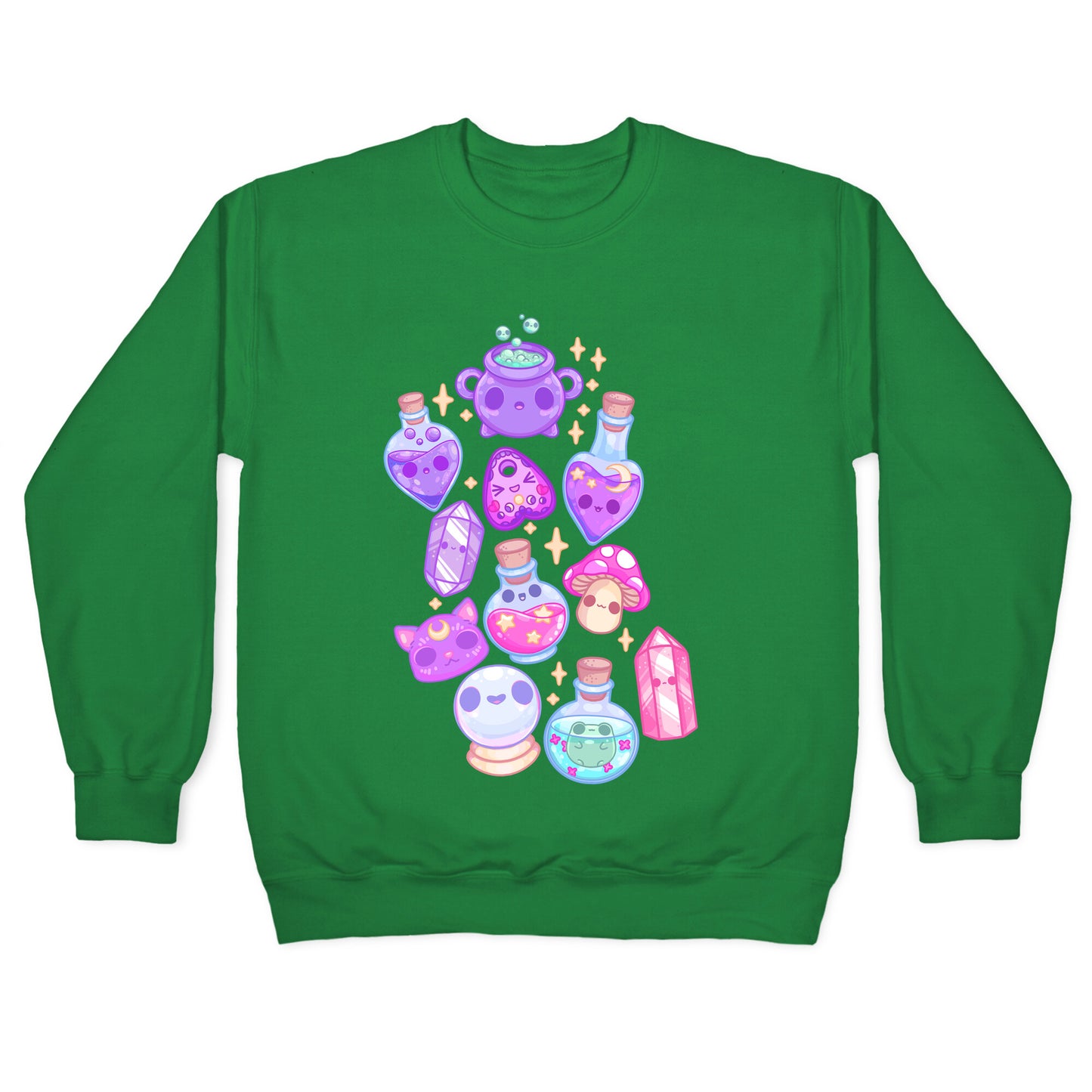 Kawaii Witchy Pattern Crewneck Sweatshirt