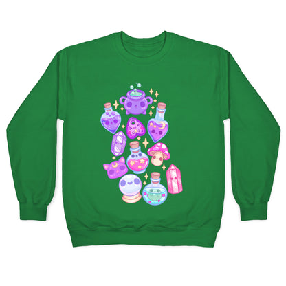 Kawaii Witchy Pattern Crewneck Sweatshirt