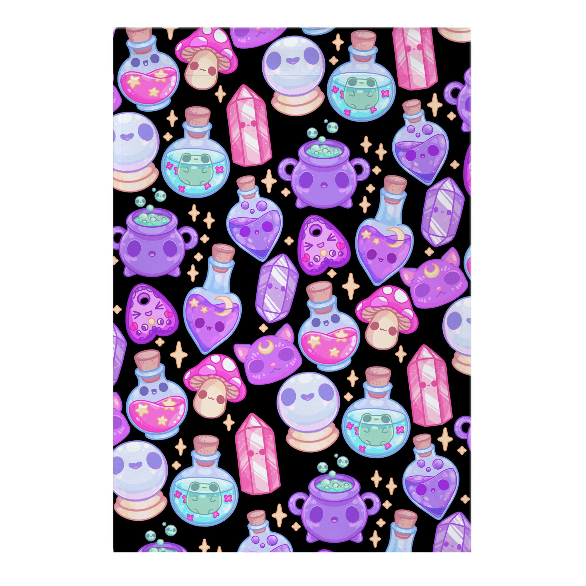 Kawaii Witchy Pattern Garden Flag