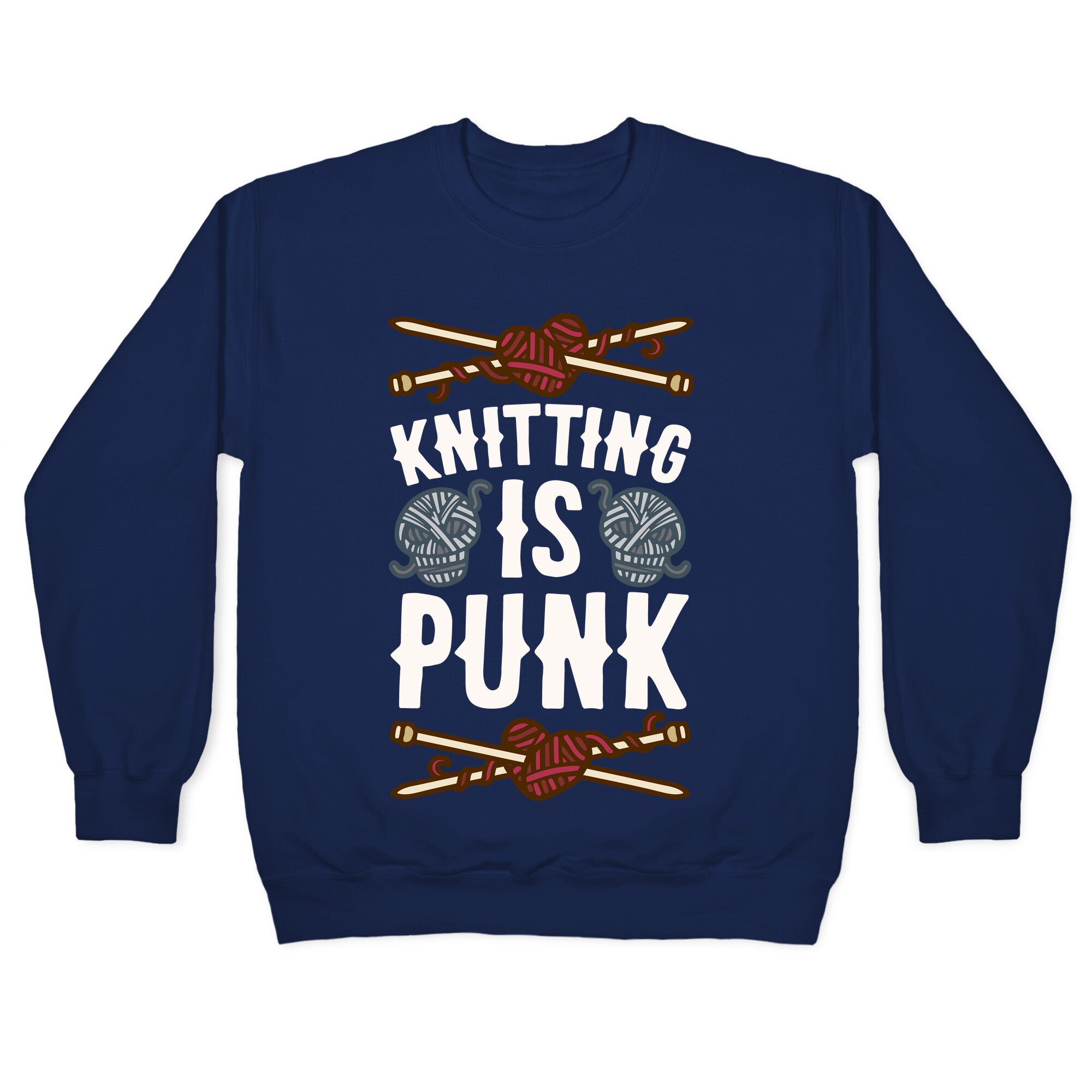 Knitting Is Punk Crewneck Sweatshirt