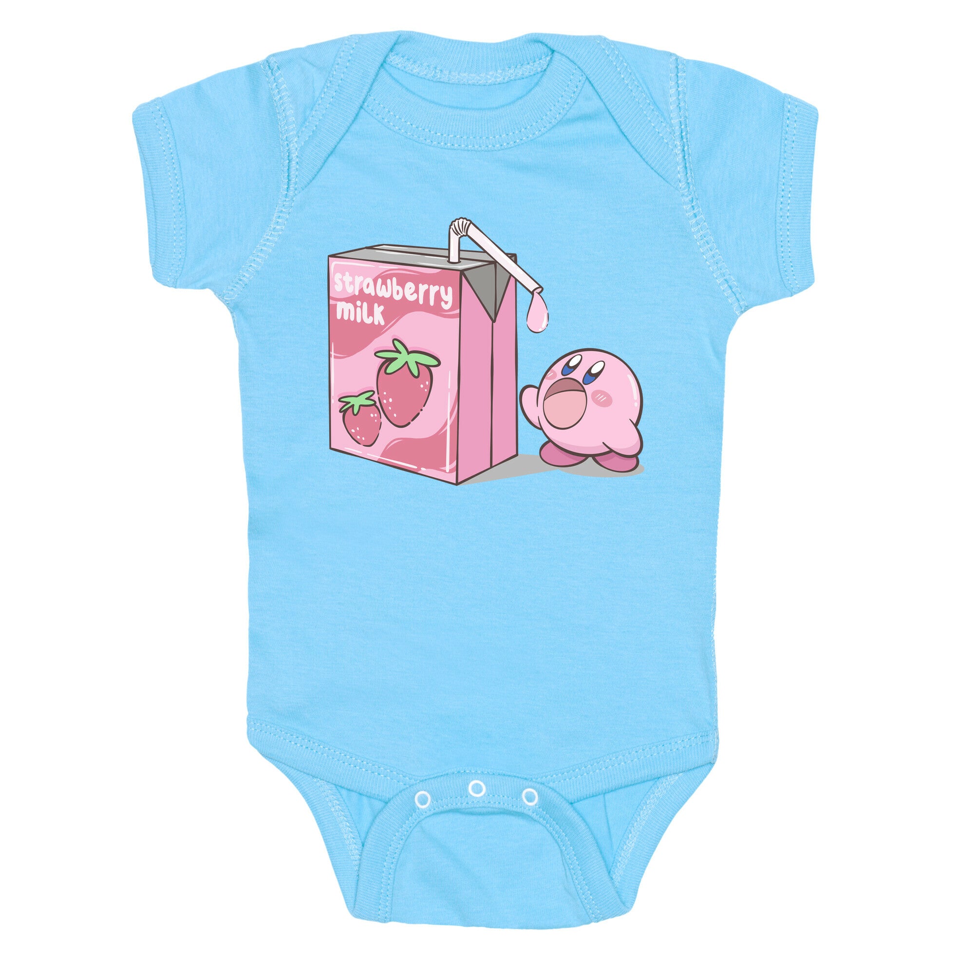 Strawberry Milk Kirby Parody Baby One Piece