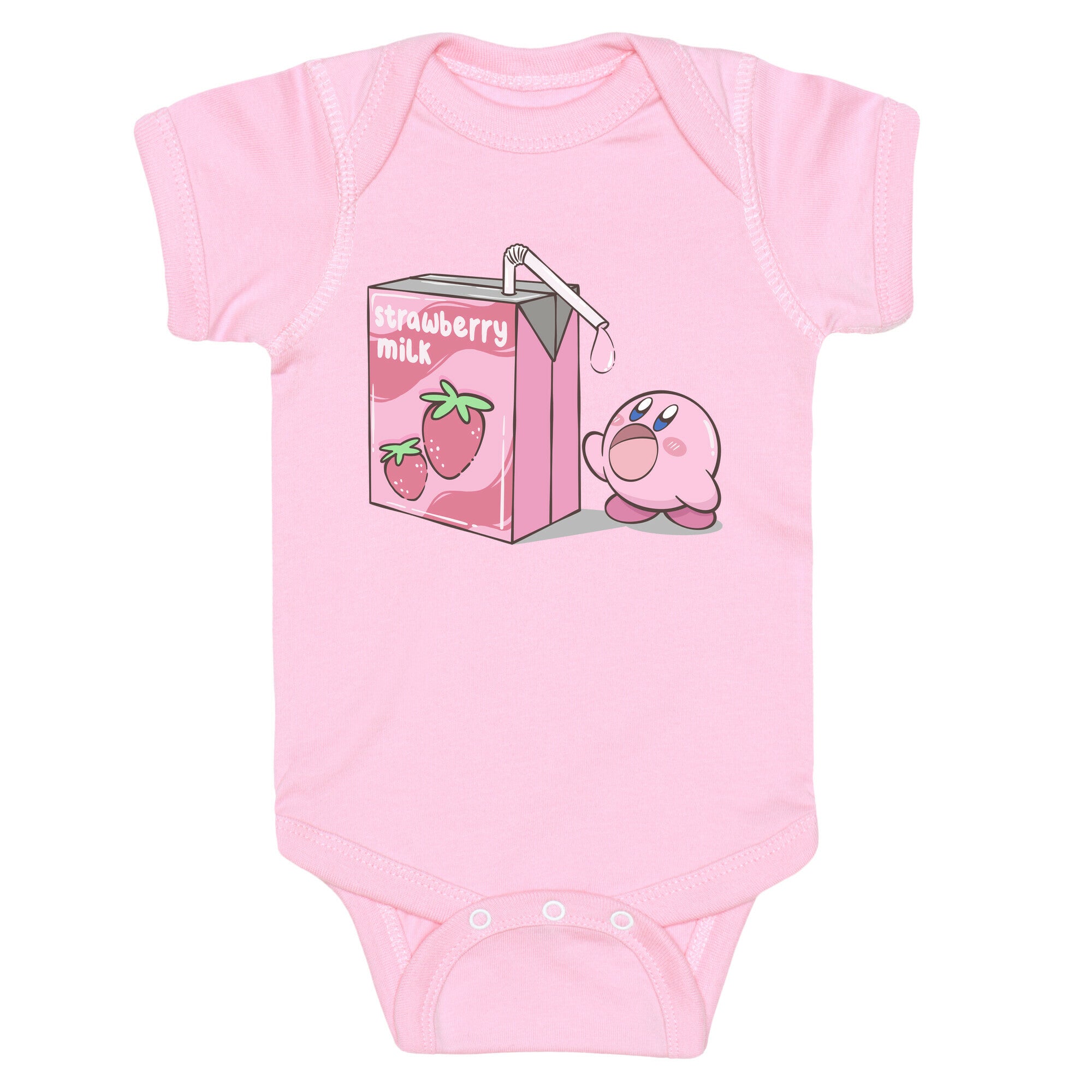 Strawberry Milk Kirby Parody Baby One Piece