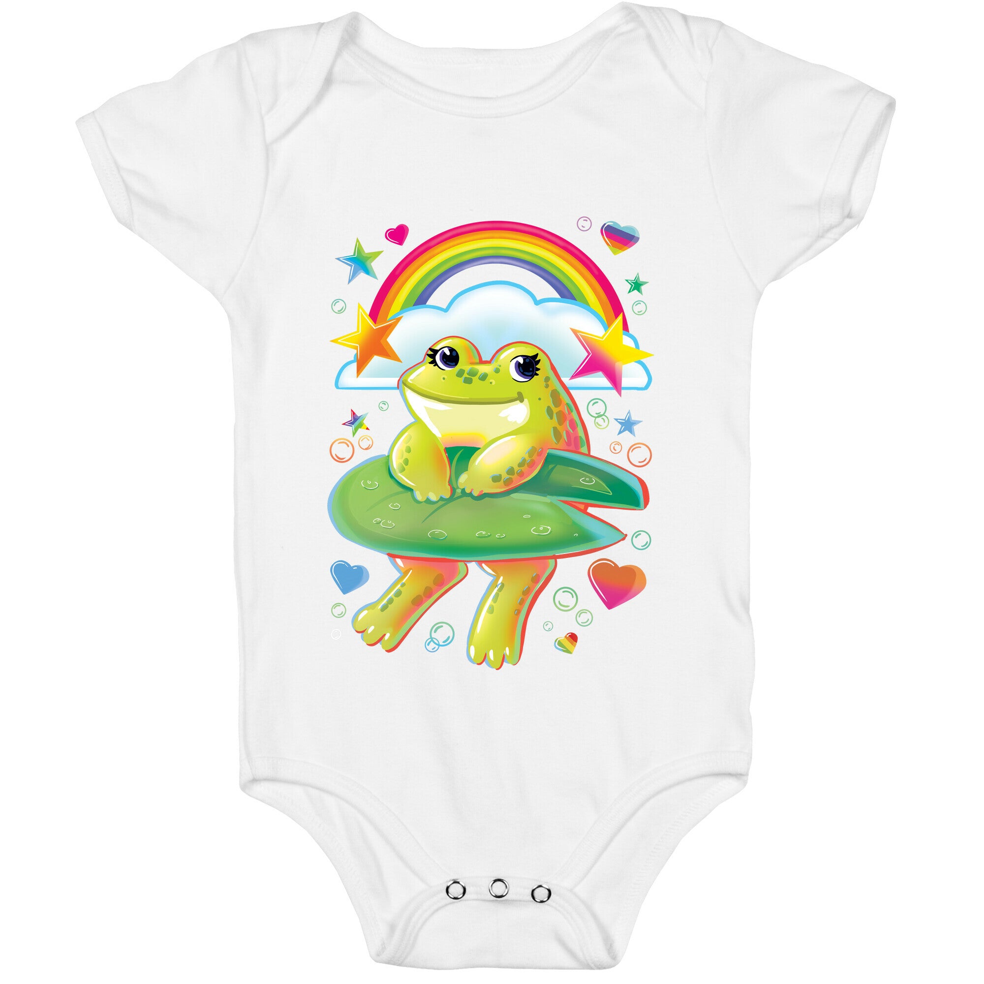 90's Rainbow Frog Baby One Piece