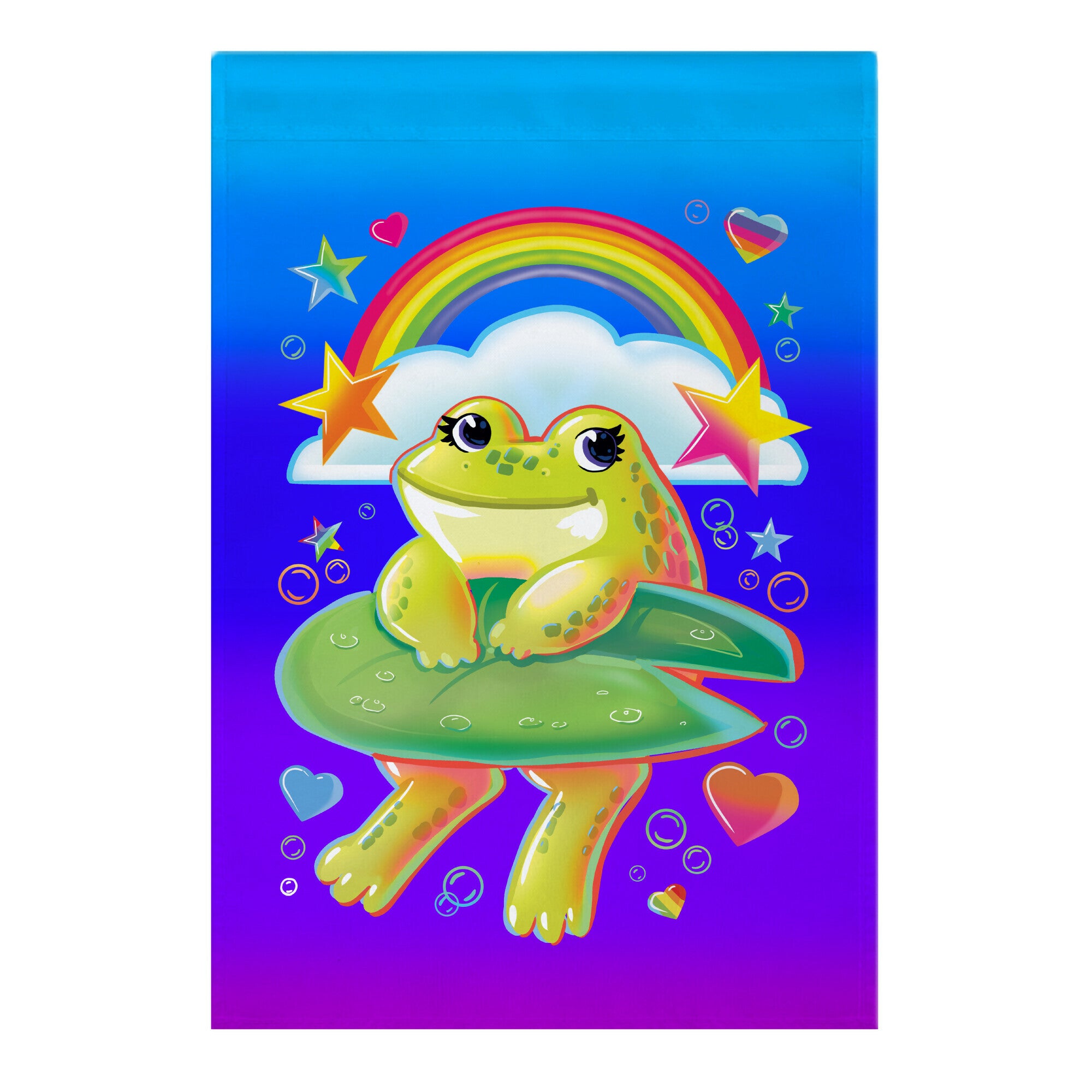 90's Rainbow Frog Garden Flag