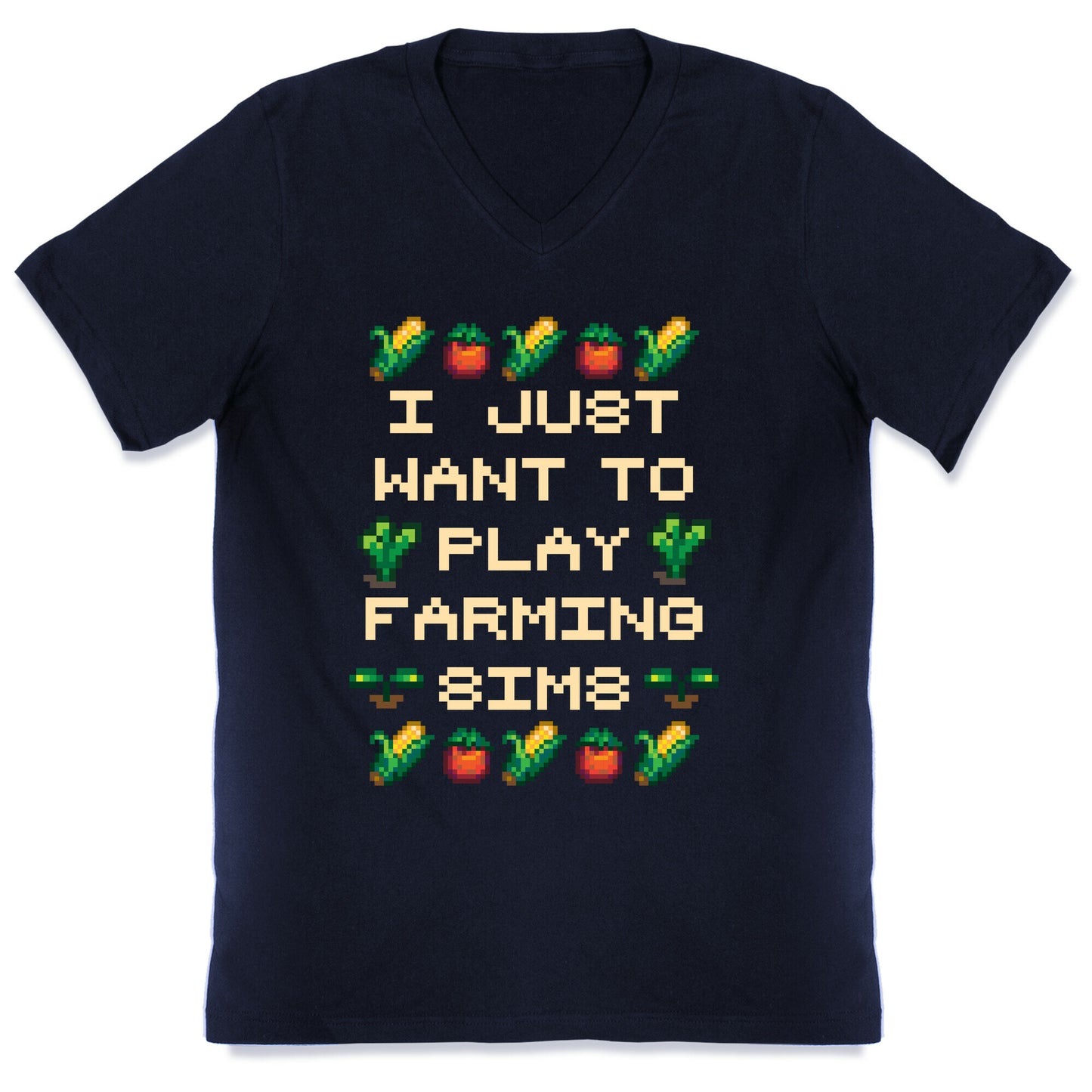 I Just Want To Play Farming Sims V-Neck