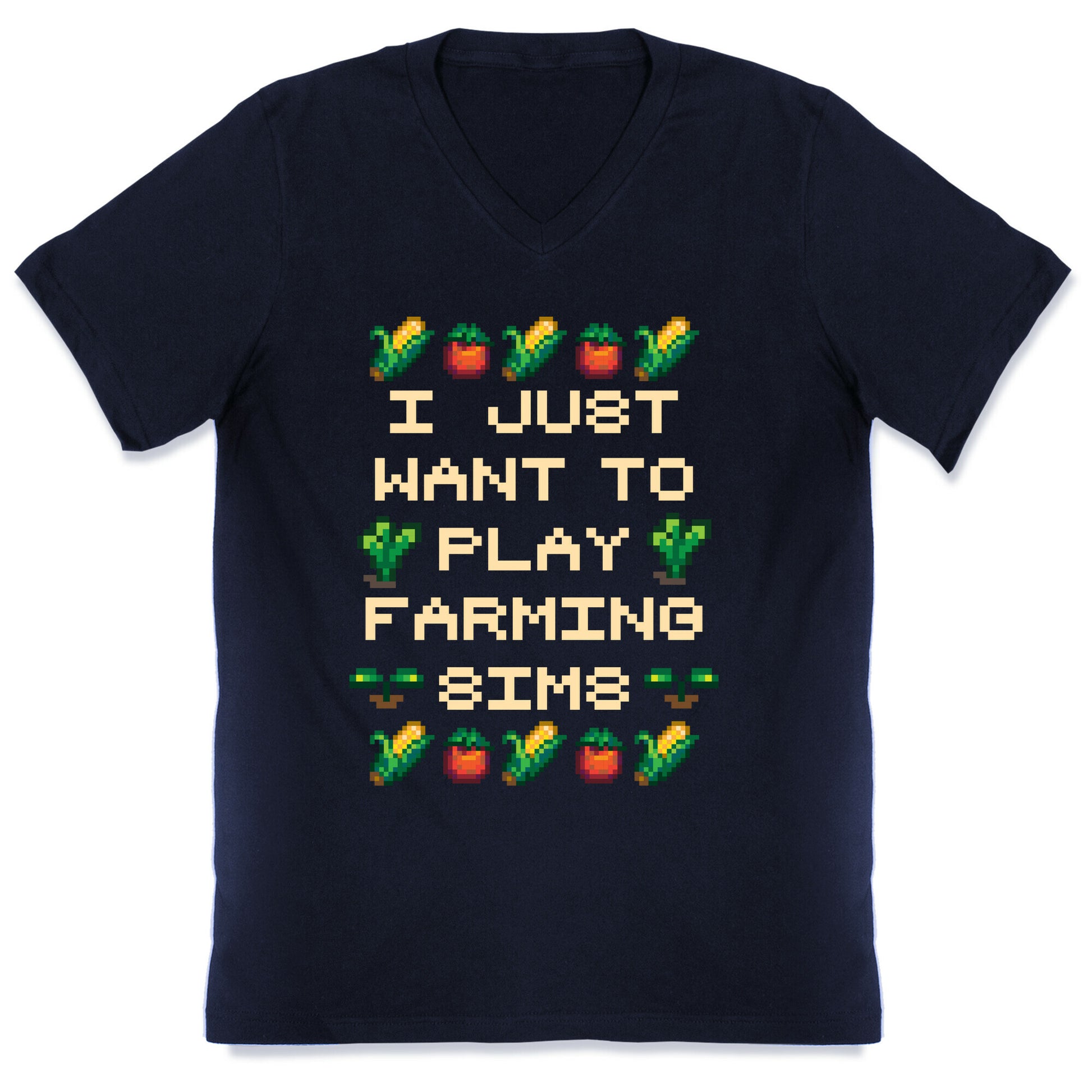 I Just Want To Play Farming Sims V-Neck