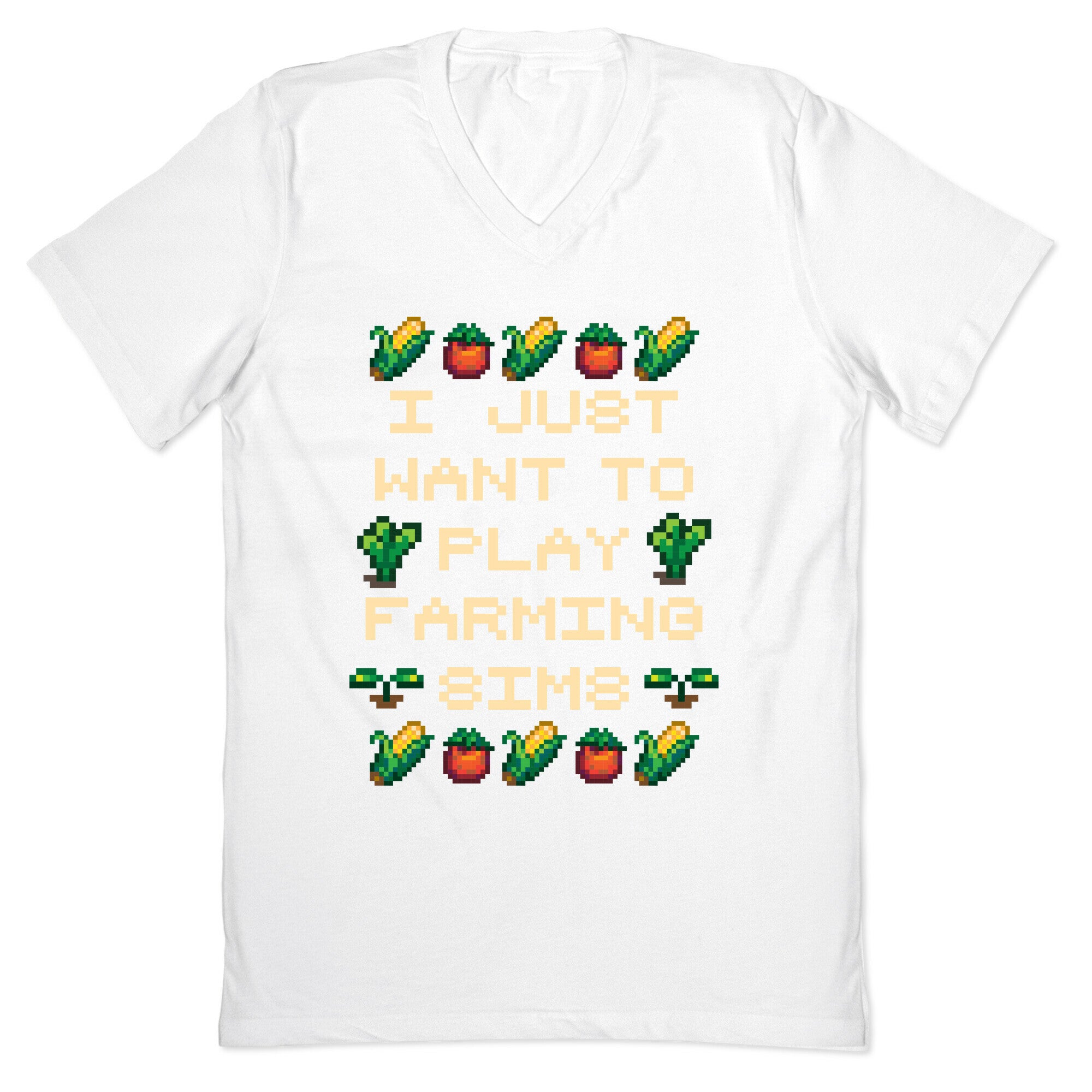 I Just Want To Play Farming Sims V-Neck