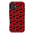 Bats Cats and Questions Pattern Phone Case