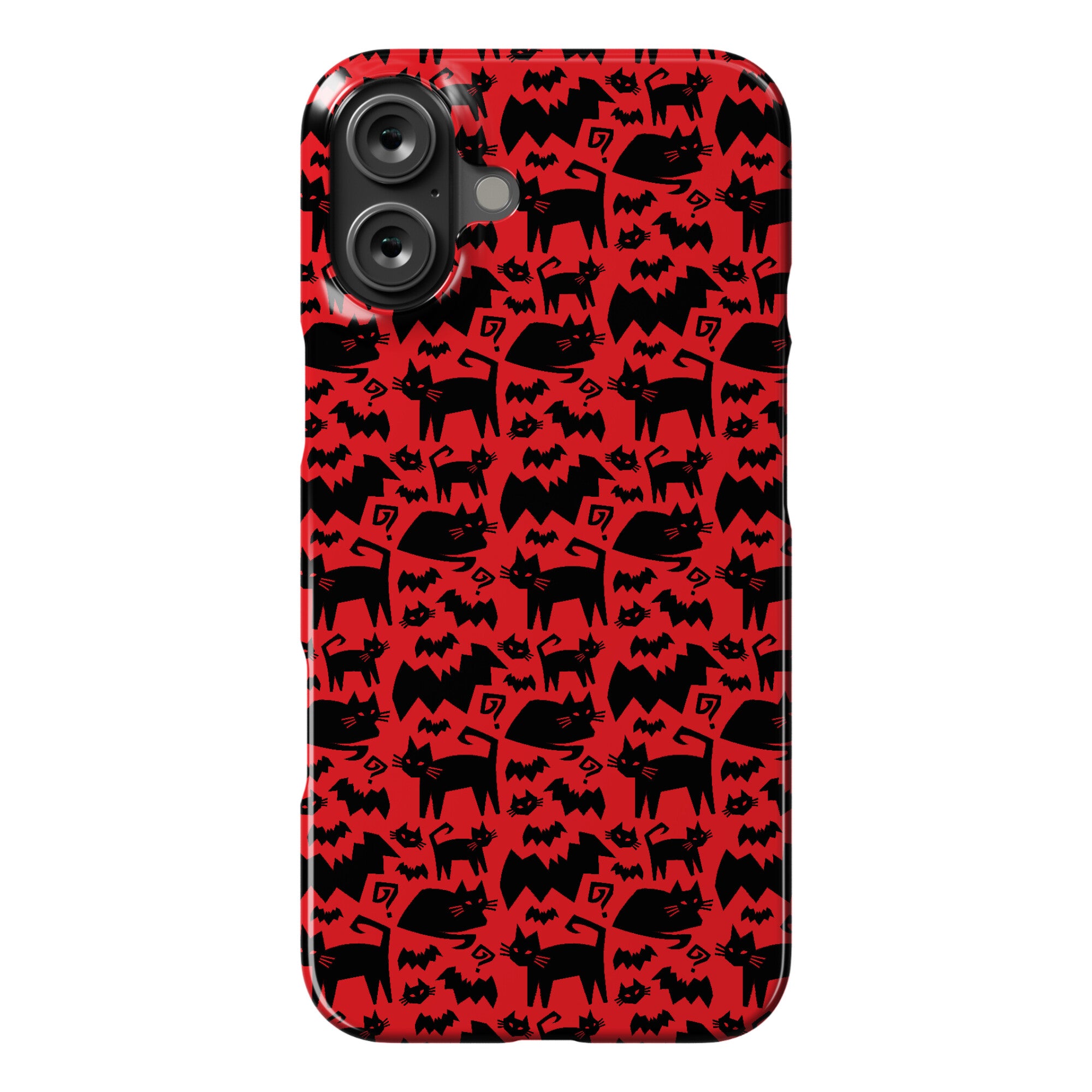 Bats Cats and Questions Pattern Phone Case