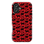 Bats Cats and Questions Pattern Phone Case