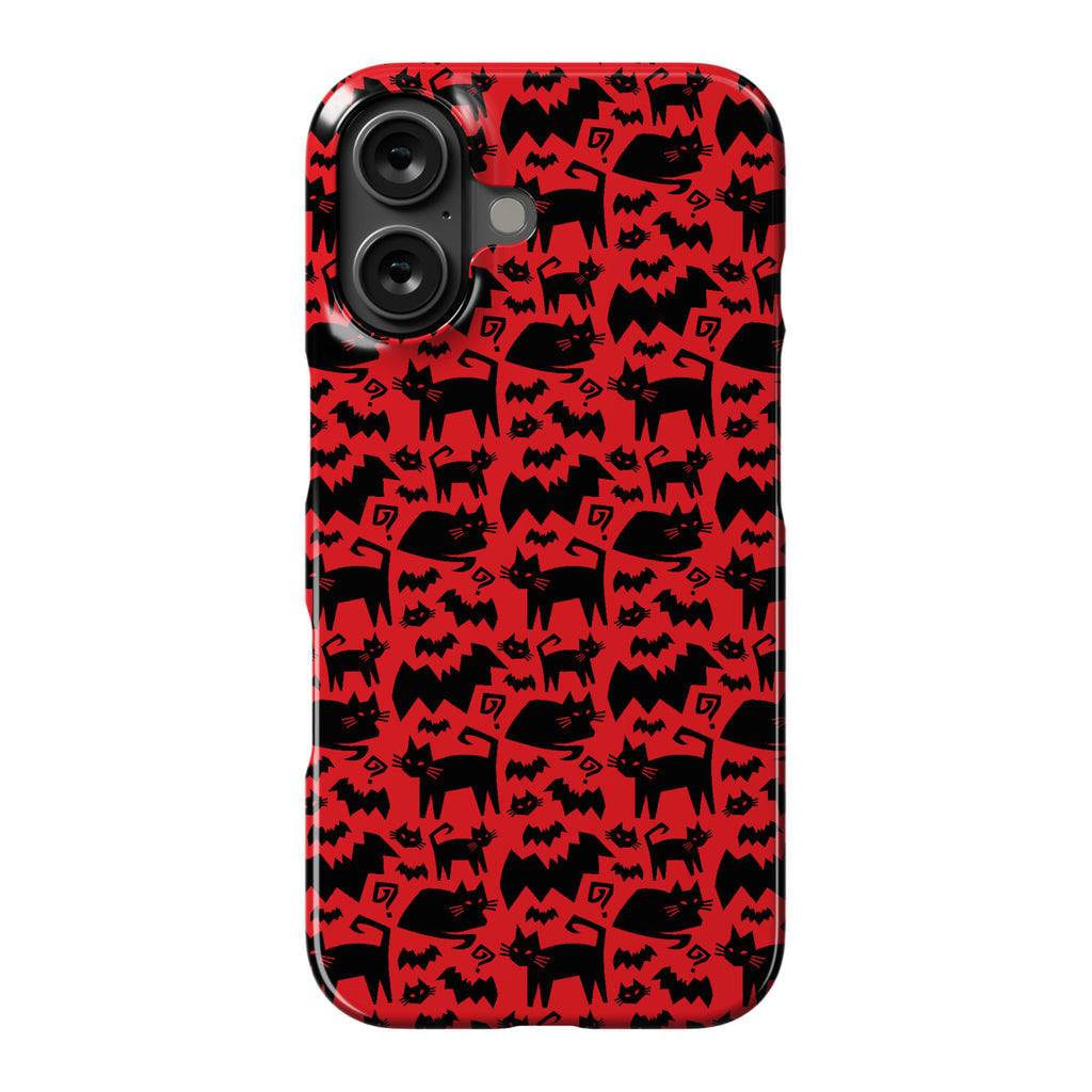 Bats Cats and Questions Pattern Phone Case