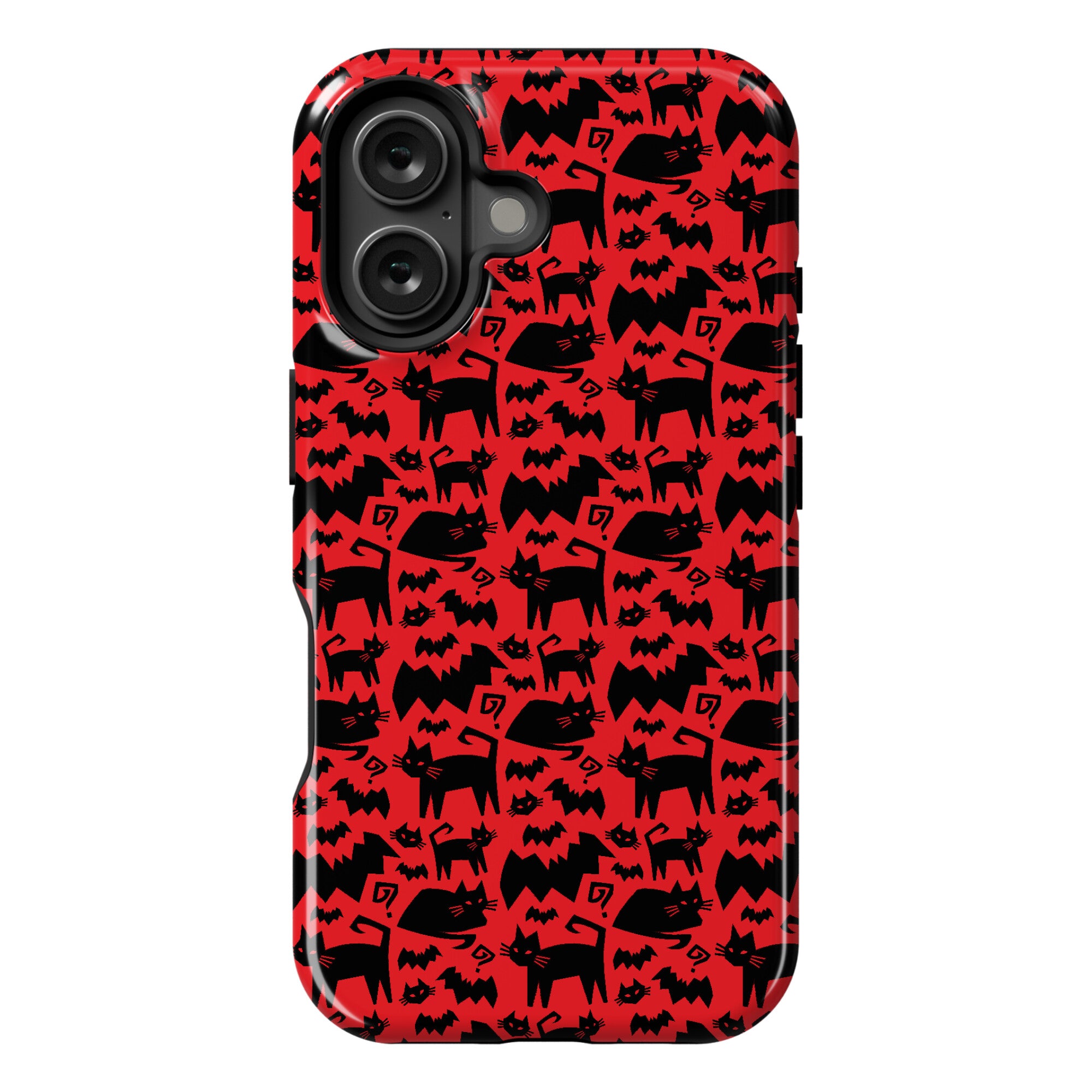 Bats Cats and Questions Pattern Phone Case