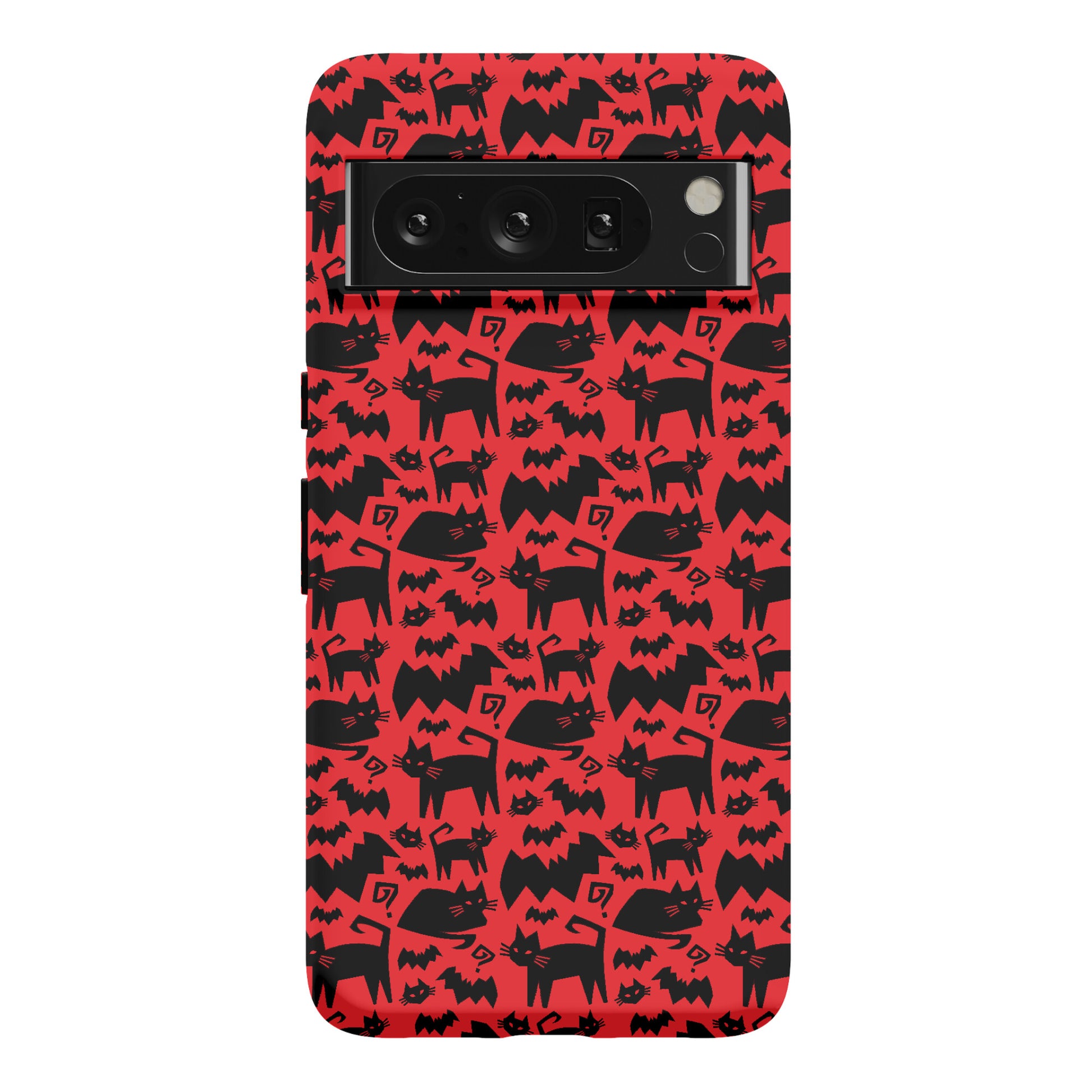 Bats Cats and Questions Pattern Phone Case