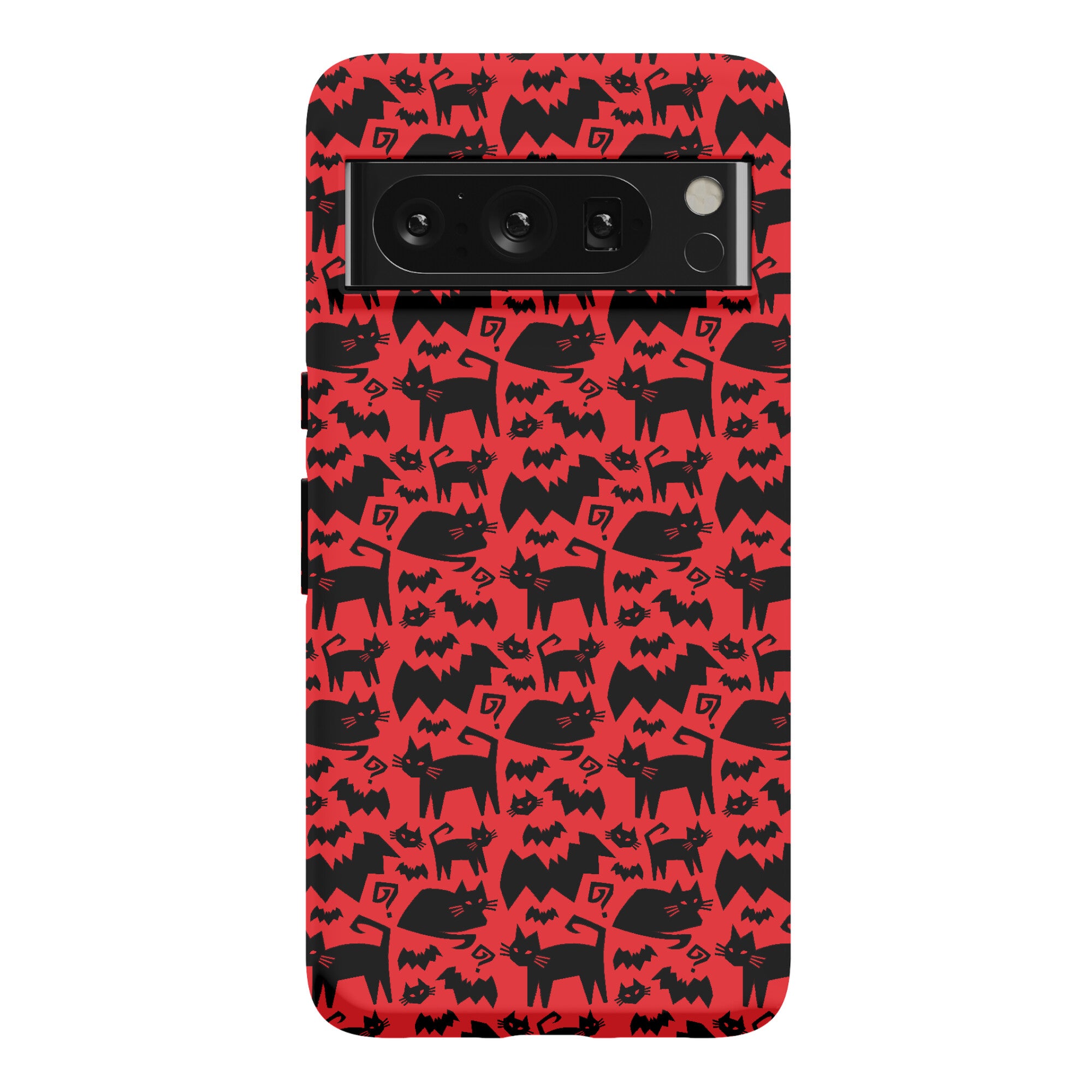 Bats Cats and Questions Pattern Phone Case