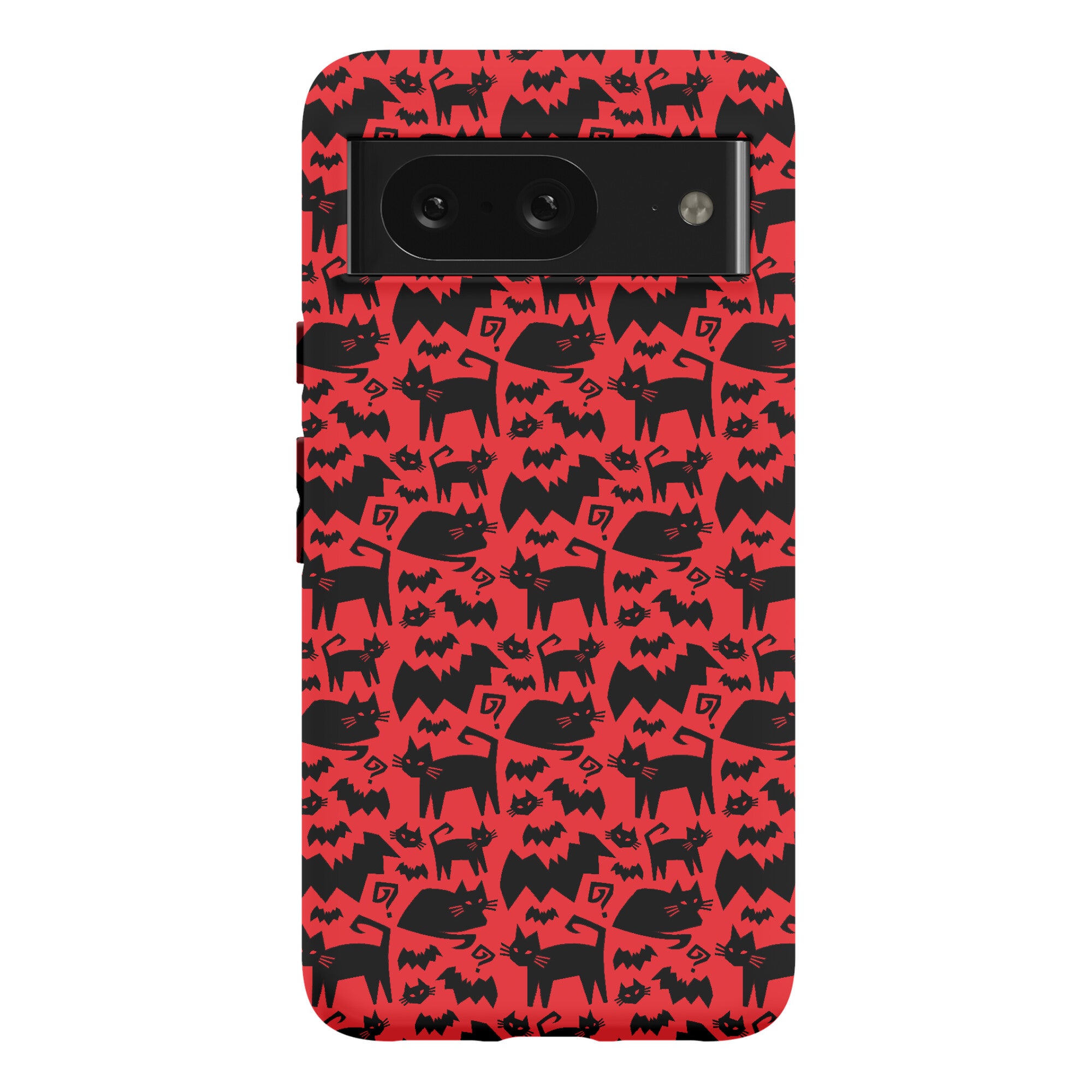 Bats Cats and Questions Pattern Phone Case