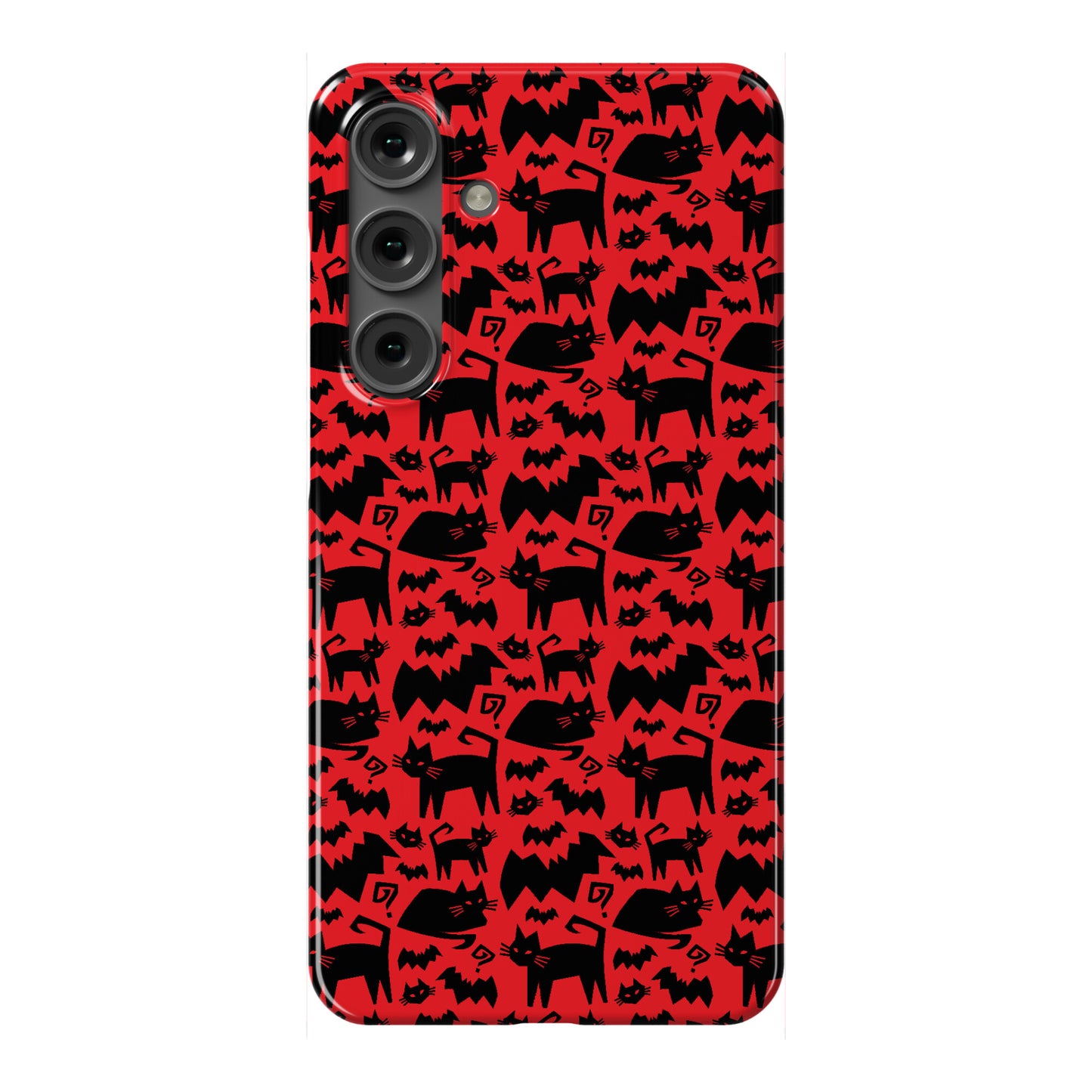 Bats Cats and Questions Pattern Phone Case