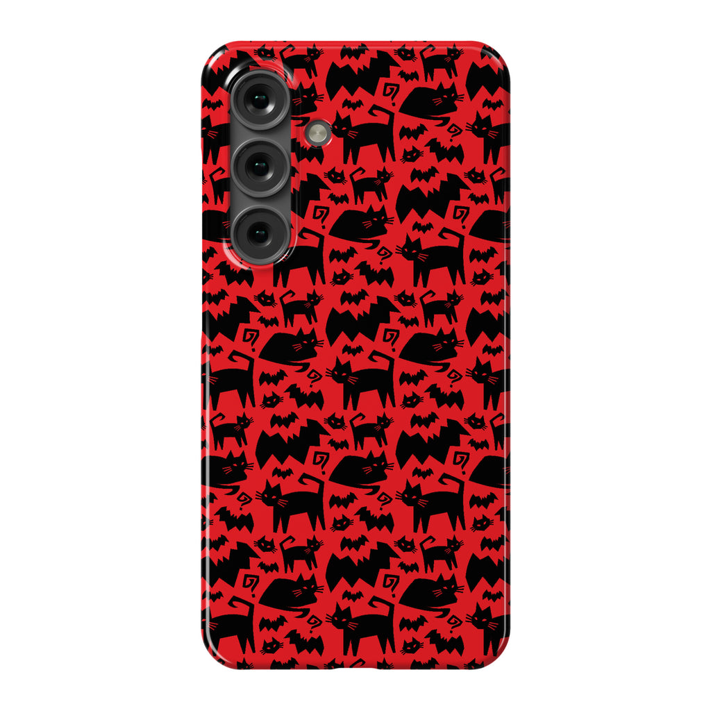 Bats Cats and Questions Pattern Phone Case