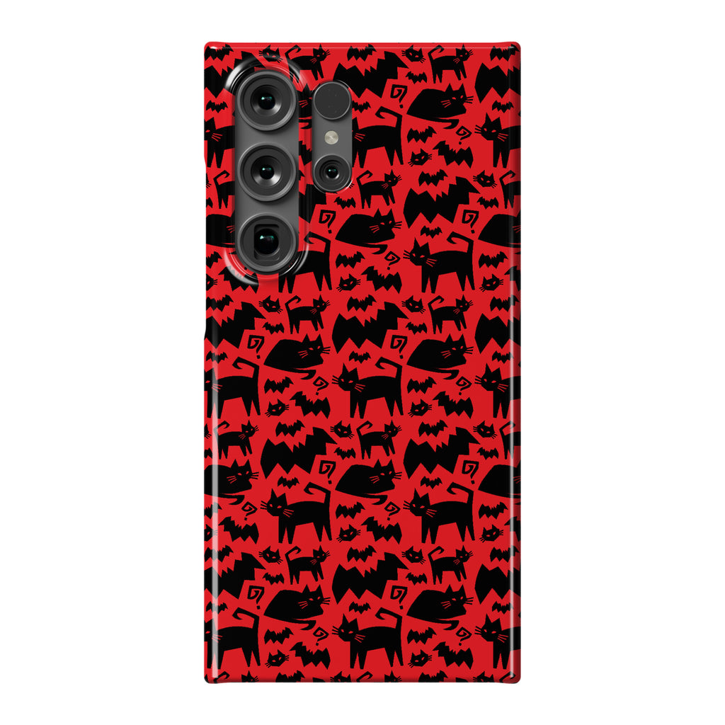 Bats Cats and Questions Pattern Phone Case