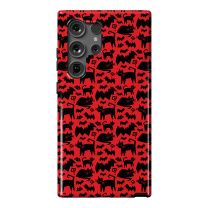 Bats Cats and Questions Pattern Phone Case