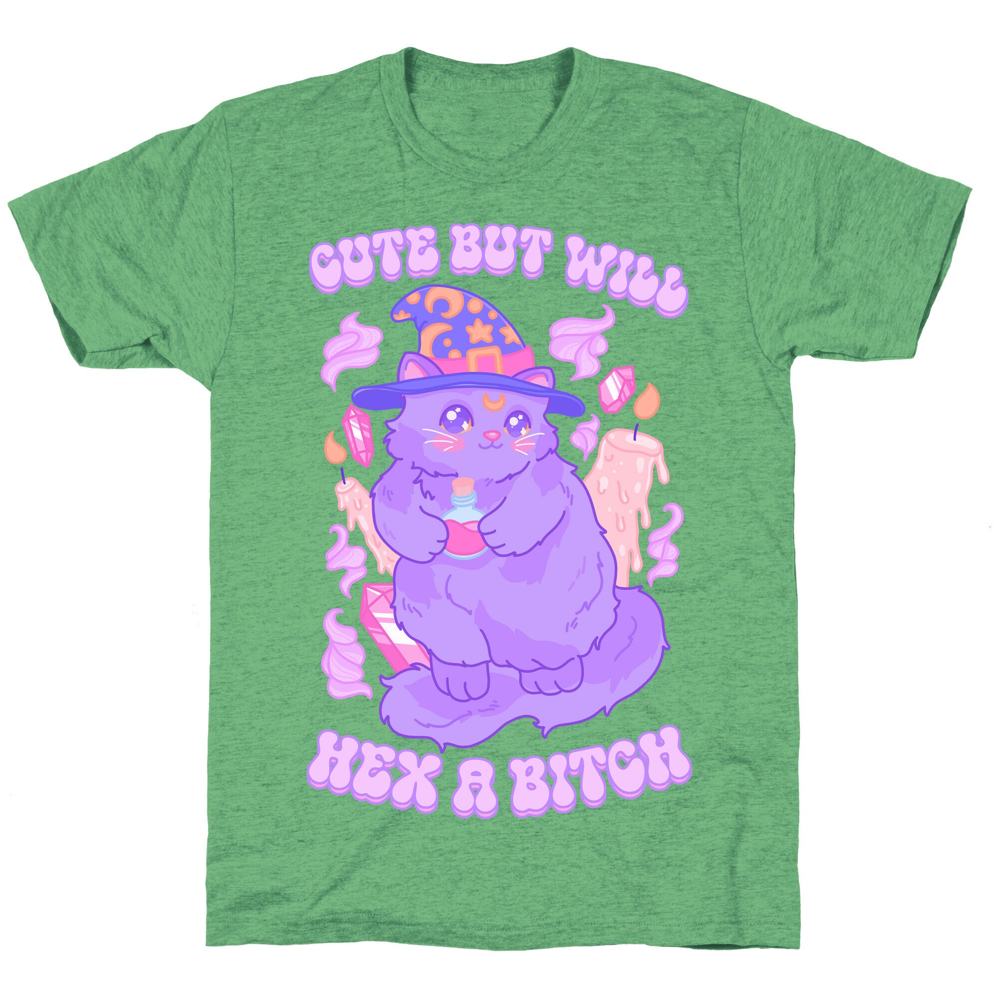 Cute But Will Hex a Bitch Cat Unisex Triblend Tee
