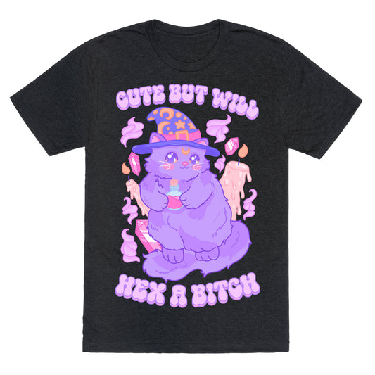 Cute But Will Hex a Bitch Cat Unisex Triblend Tee