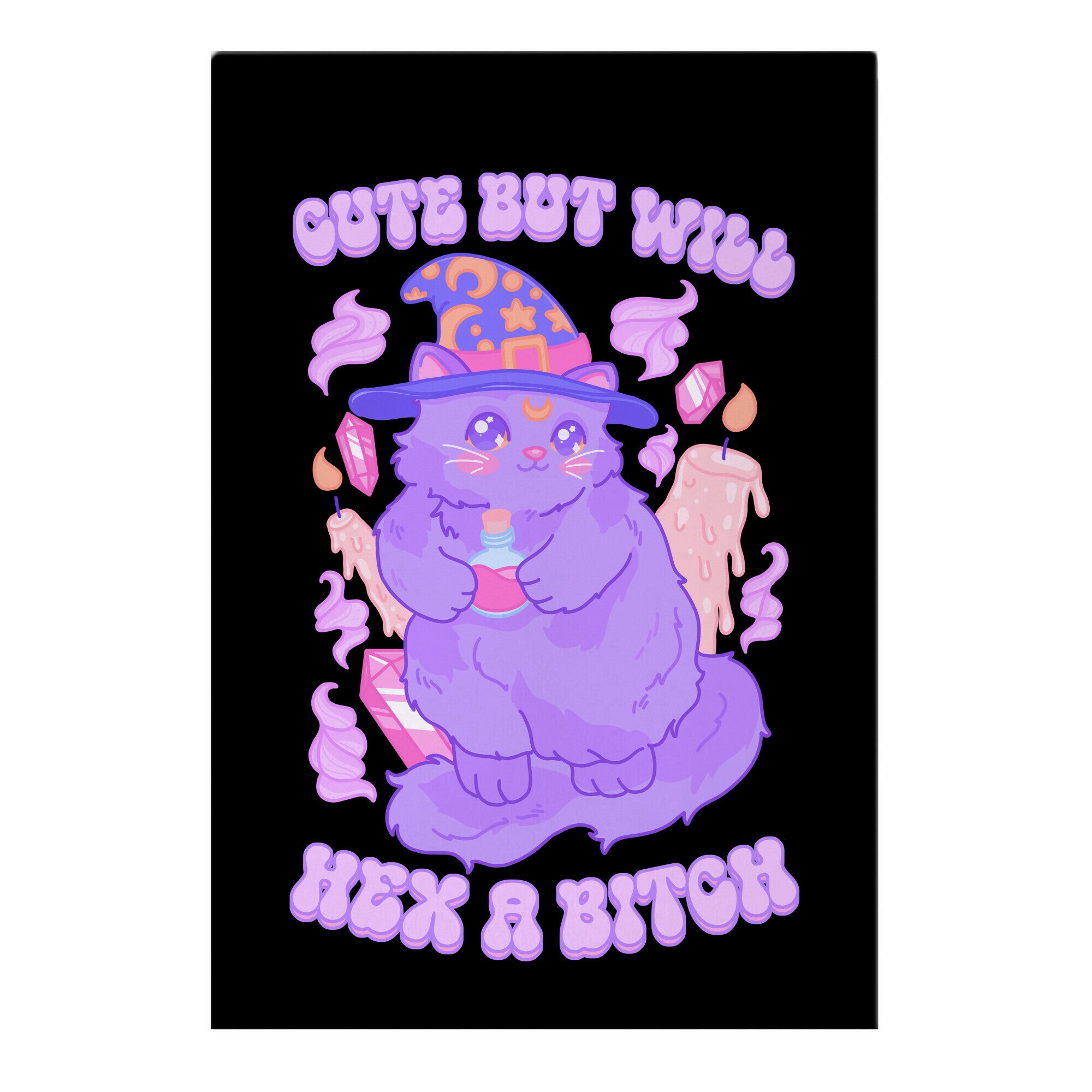 Cute But Will Hex a Bitch Cat Garden Flag