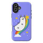 Llama On A Rainbow Phone Case