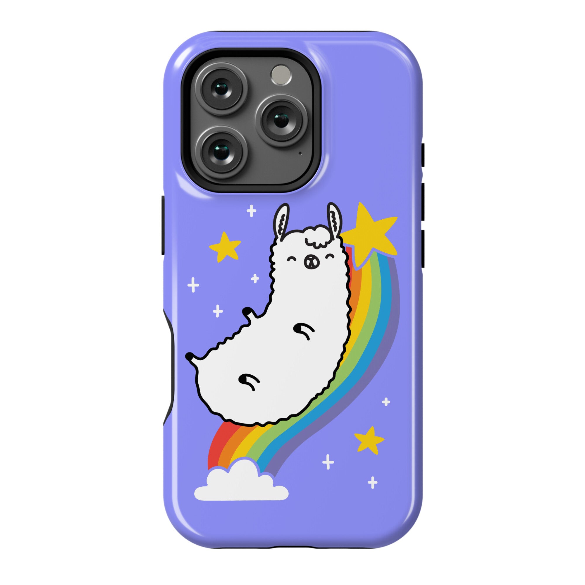 Llama On A Rainbow Phone Case