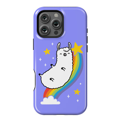 Llama On A Rainbow Phone Case