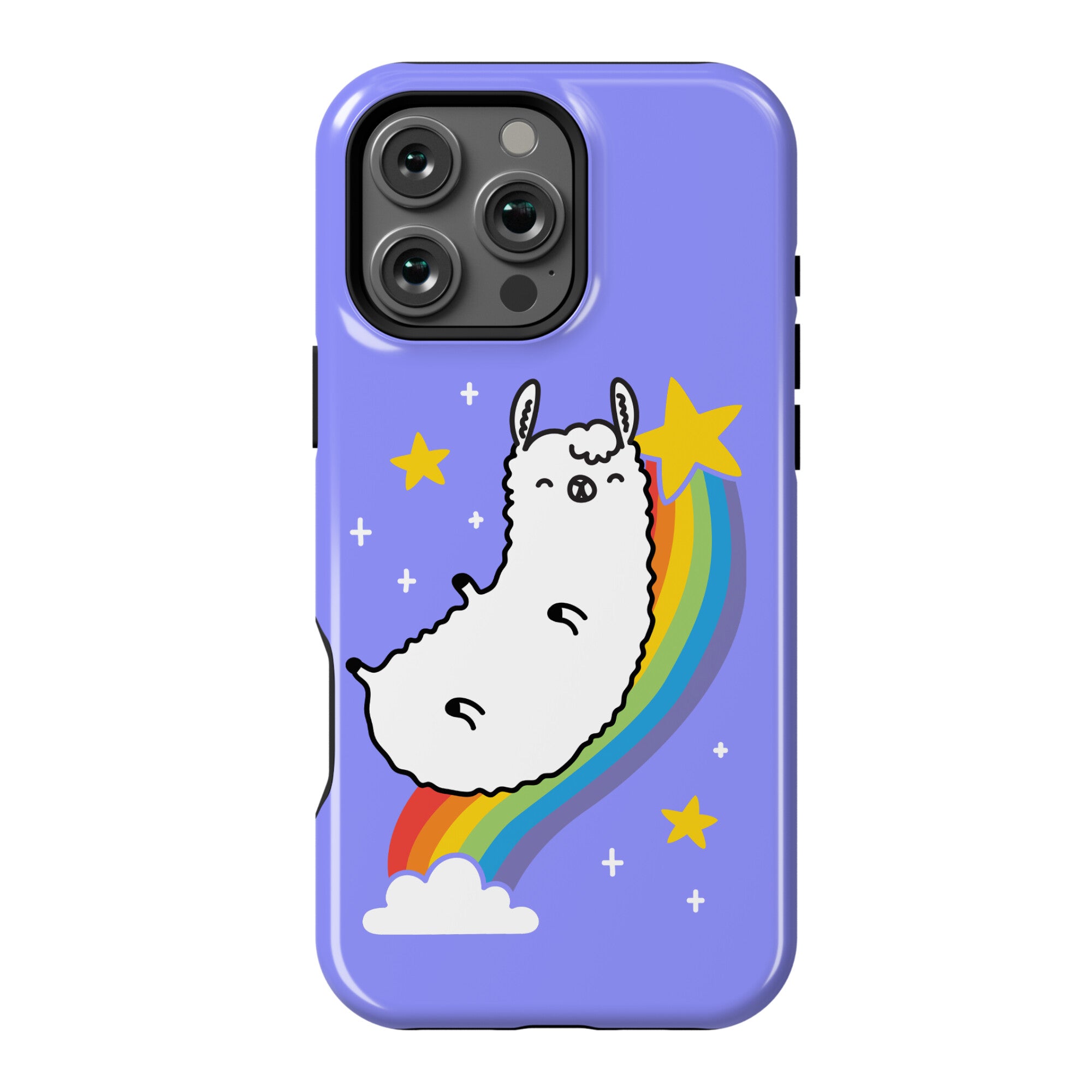 Llama On A Rainbow Phone Case