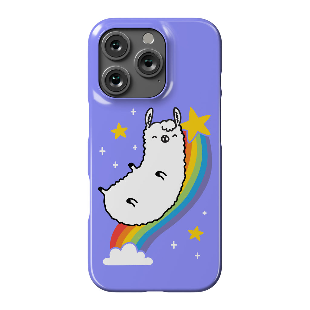 Llama On A Rainbow Phone Case