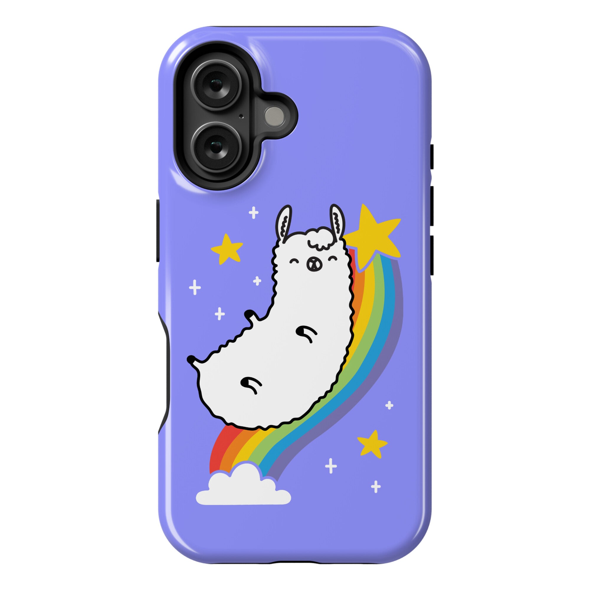 Llama On A Rainbow Phone Case