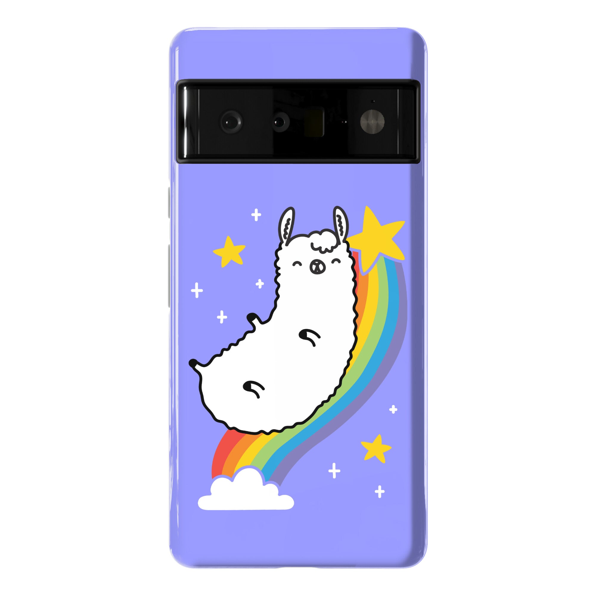 Llama On A Rainbow Phone Case