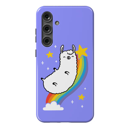 Llama On A Rainbow Phone Case