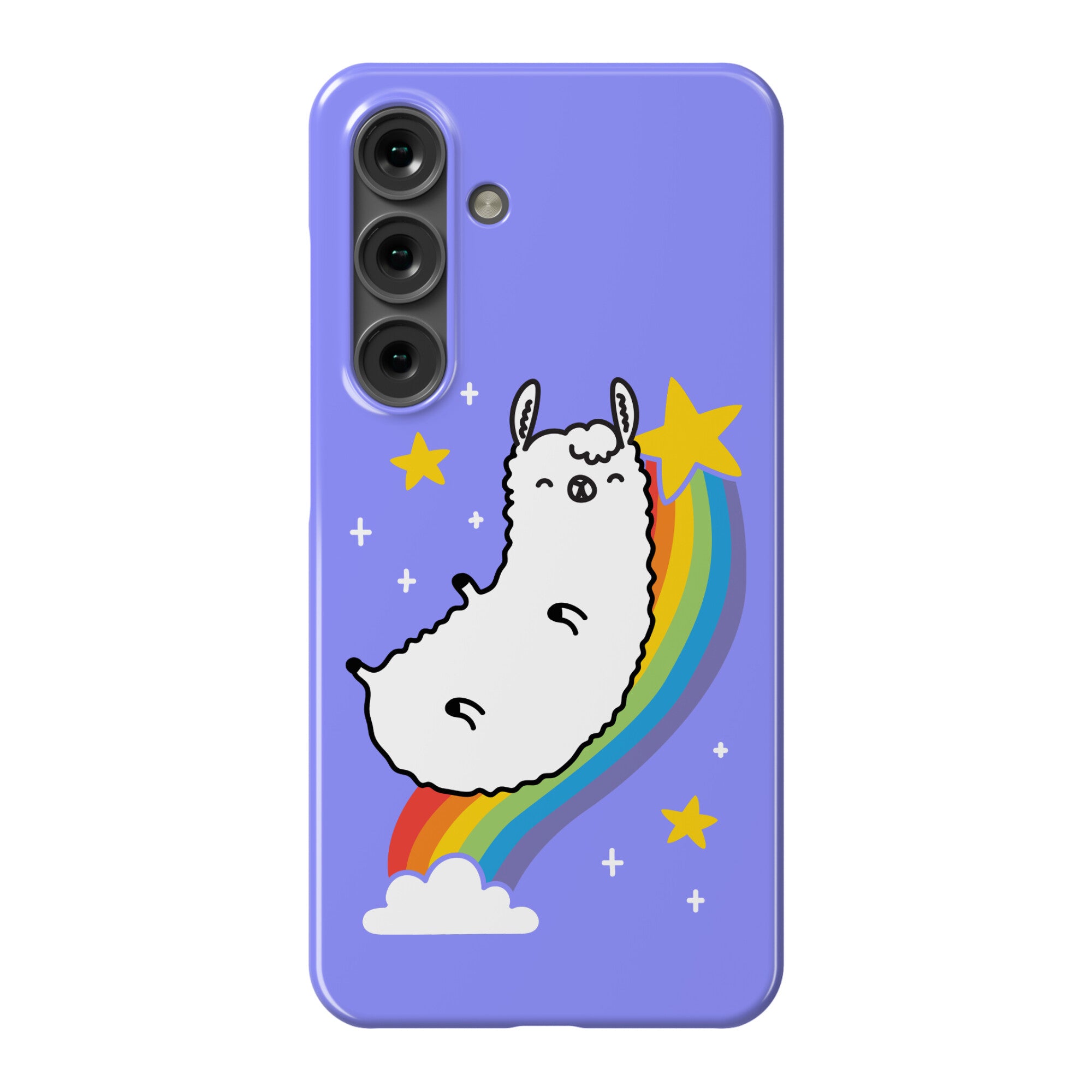 Llama On A Rainbow Phone Case