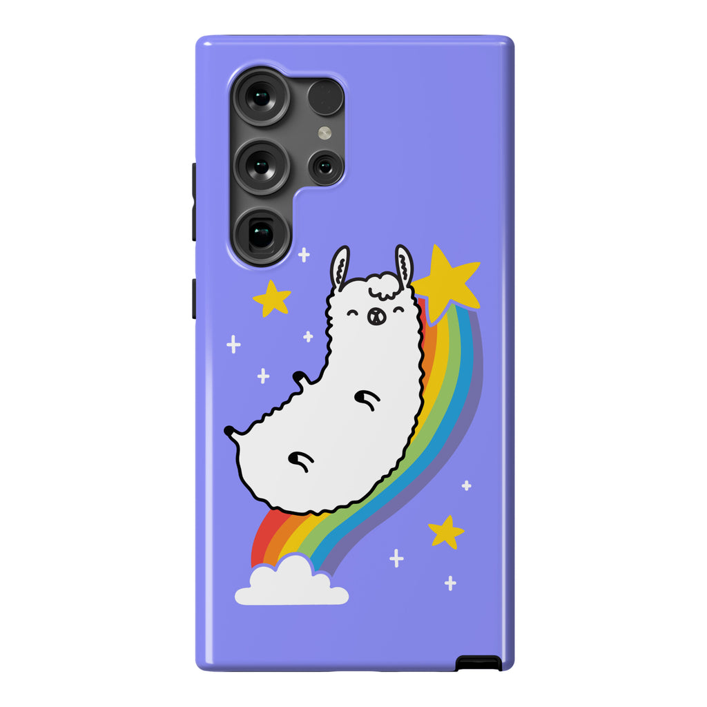 Llama On A Rainbow Phone Case