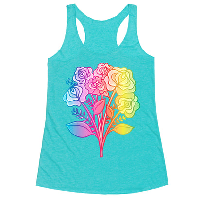 Rainbow Vulva Bouquet Racerback Tank
