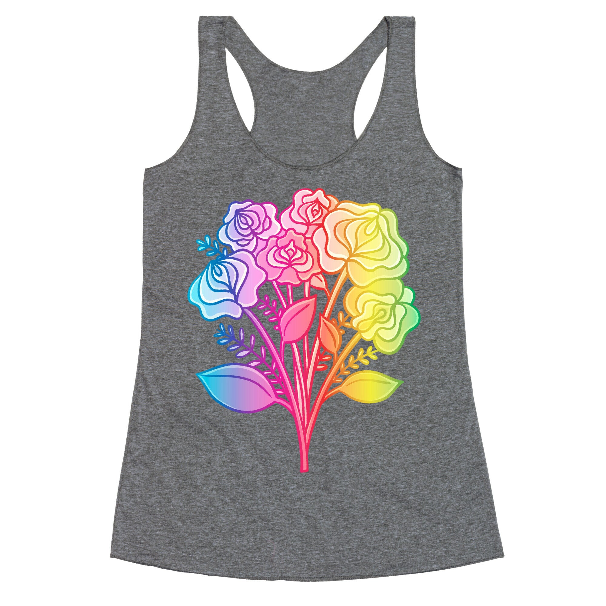 Rainbow Vulva Bouquet Racerback Tank