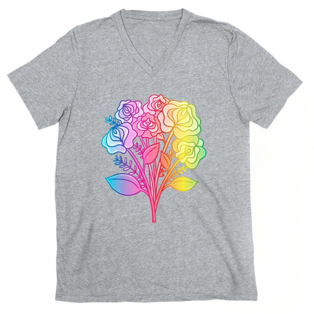 Rainbow Vulva Bouquet V-Neck