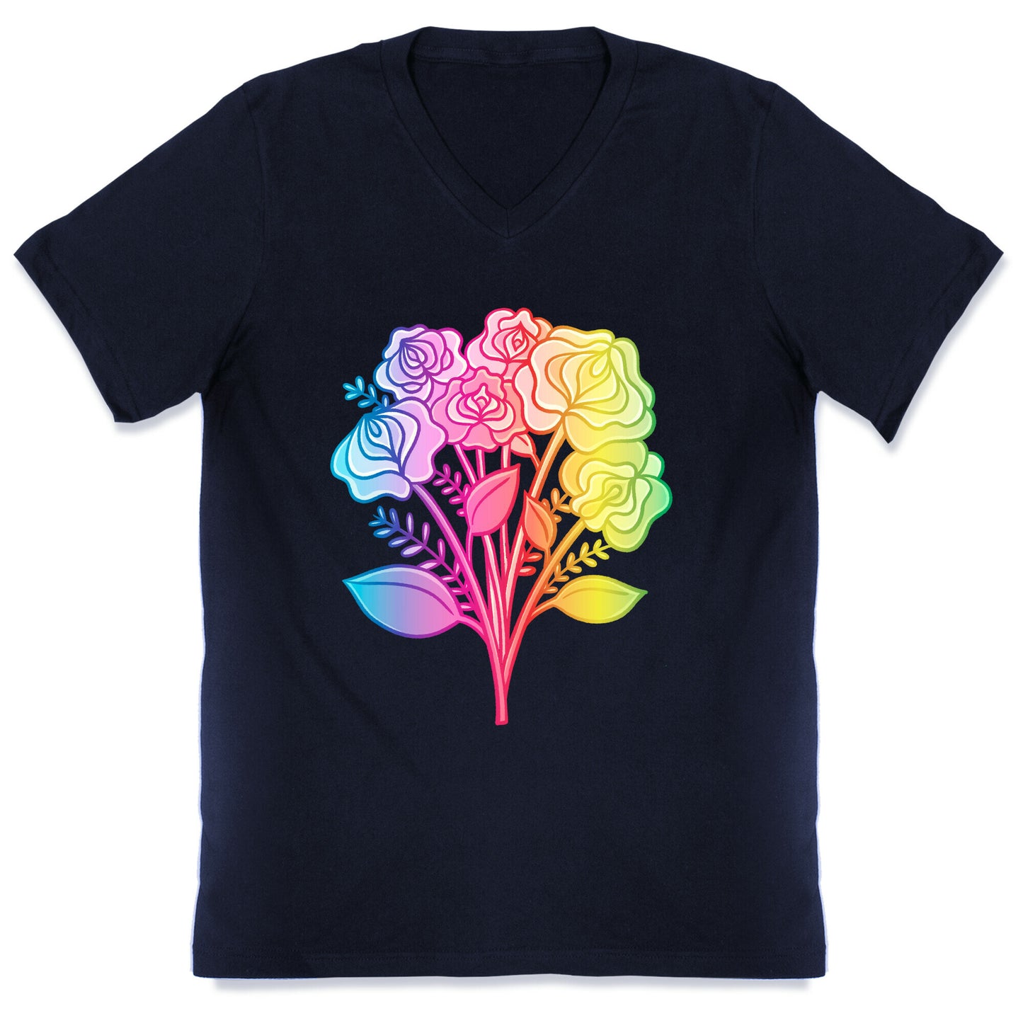 Rainbow Vulva Bouquet V-Neck