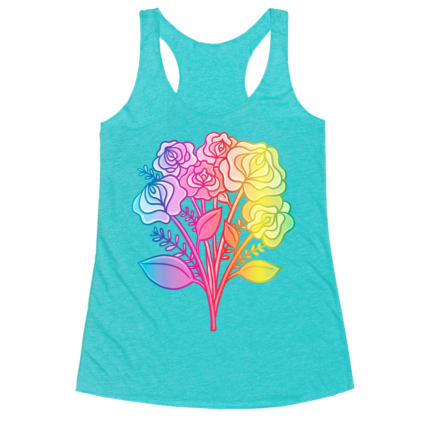 Rainbow Vulva Bouquet Racerback Tank